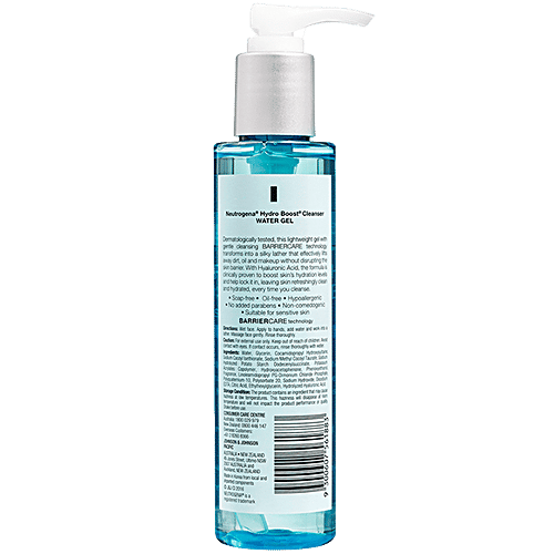 Neutrogena Hydro Boost Water Gel Cleanser - Hyaluronic Acid, Removes Makeup, Hydrates Skin, 145 ml Bottle