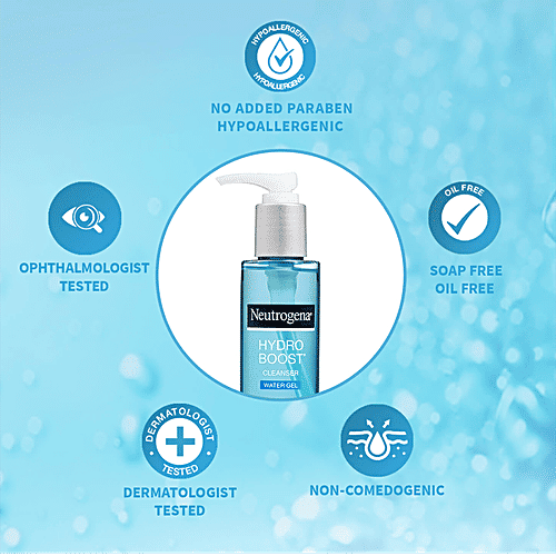 Neutrogena Hydro Boost Water Gel Cleanser - Hyaluronic Acid, Removes Makeup, Hydrates Skin, 145 ml Bottle