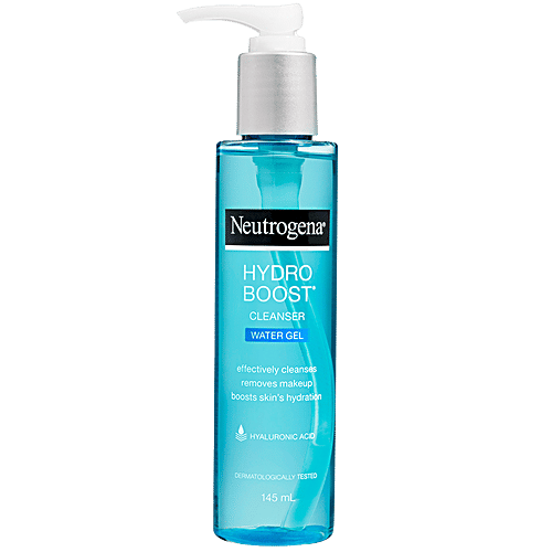 Neutrogena Hydro Boost Water Gel Cleanser - Hyaluronic Acid, Removes Makeup, Hydrates Skin, 145 ml Bottle