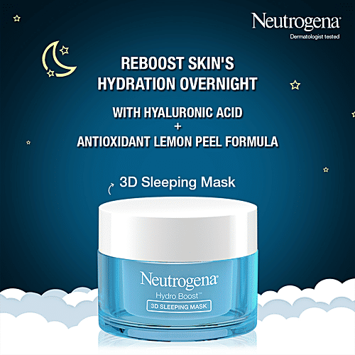 Neutrogena Hydro Boost 3D Sleeping Mask - Oil-Free, Locks In Moisture, Hydrates Skin Overnight, 50 g