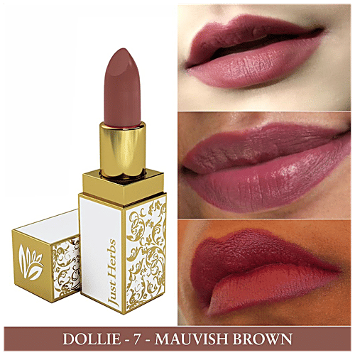 Just Herbs Herb Enriched Ayurvedic Lipstick - Shade No.7, 4.20 g Mauvish Brown 