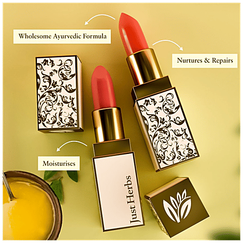 Just Herbs Herb Enriched Ayurvedic Lipstick - Shade No.7, 4.20 g Mauvish Brown 