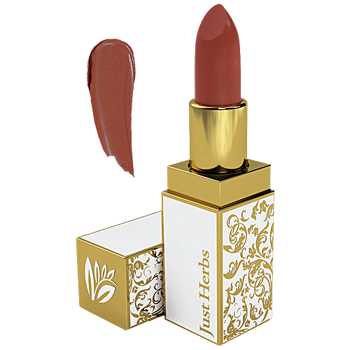 Just Herbs Herb Enriched Ayurvedic Lipstick - Shade No.16, 4.20 g Caramel Medium Brown 