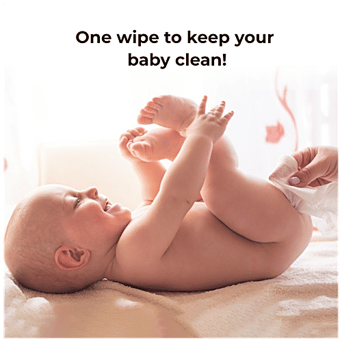 Mylo Care Gentle Baby Wipes - With Organic Coconut Oil & Neem, Cleanse Skin, Removes Makeup, Without Lid, 80 pcs (Pack of 7) 