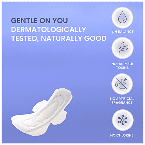 Laiqa Ultra-Soft Heavy Flow Night Sanitary Pads For Women - XL, Made With Natural Fibers, Rash-Free Premium With 4 Wings & 100% Biodegradable Disposal Bags, 10 pcs