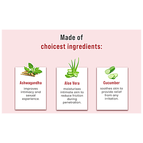 SIRONA Glycerine Free Natural Strawberry Lubricant Gel for Men & Women | Dermatologically Tested, 50 ml  