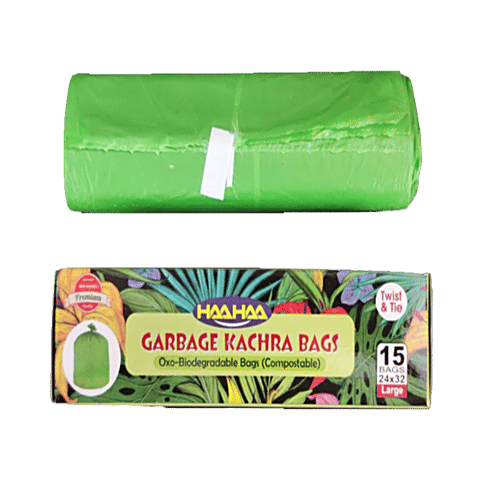 Buy Haahaa OxoBiodegradable Garbage Bags Large, Green, Compostable