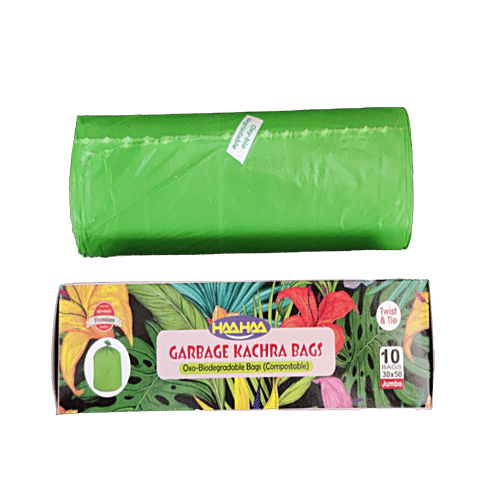 Buy Haahaa OxoBiodegradable Garbage Bags Jumbo, Green, Compostable