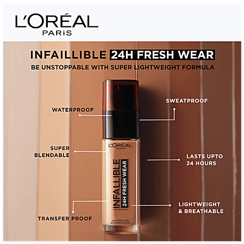L'Oreal Paris Infallible 32H Fresh Wear Foundation - Cool Undertone, 30 ml 140 Golden Beige 