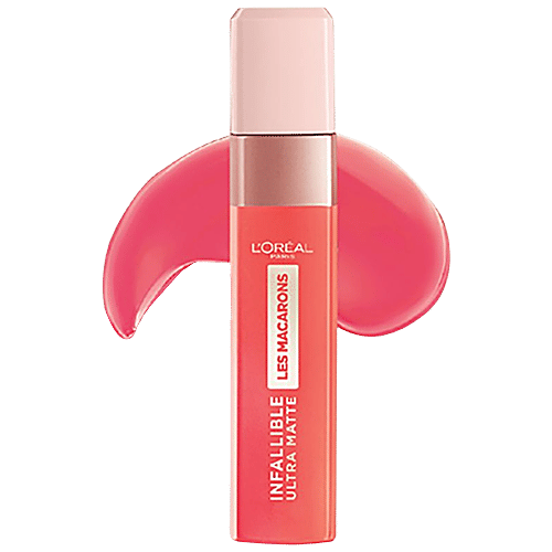 L'Oreal Paris Infallible Ultra Matte Liquid Lipstick - Les Macarons, 16 Hours Intense Matte, 5 g 824 Guava Gush 