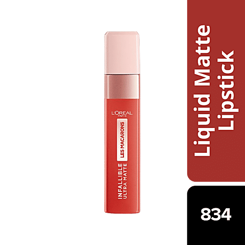 L'Oreal Paris Infallible Ultra Matte Liquid Lipstick - Les Macarons, 16 Hours Intense Matte, 5 g 834 Infinite Spice 