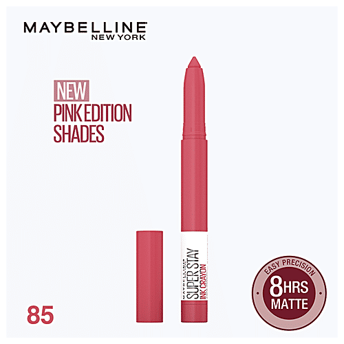 Maybelline New York Super Stay Ink Crayon Lipstick - Pink Edition, Intense Matte, Built-in Sharpener, 1.2 g 85 Change Is Good