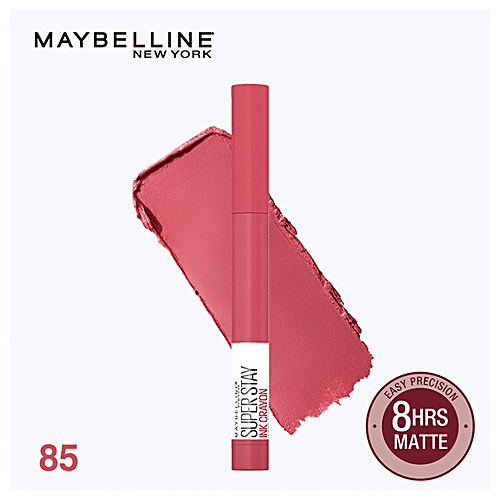 Maybelline New York Super Stay Ink Crayon Lipstick - Pink Edition, Intense Matte, Built-in Sharpener, 1.2 g 85 Change Is Good
