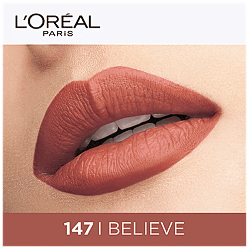 L'Oreal Paris Rouge Signature Matte Liquid Lipstick - Ultra Light Weight, No Stain, 7 g 147 I Believe 