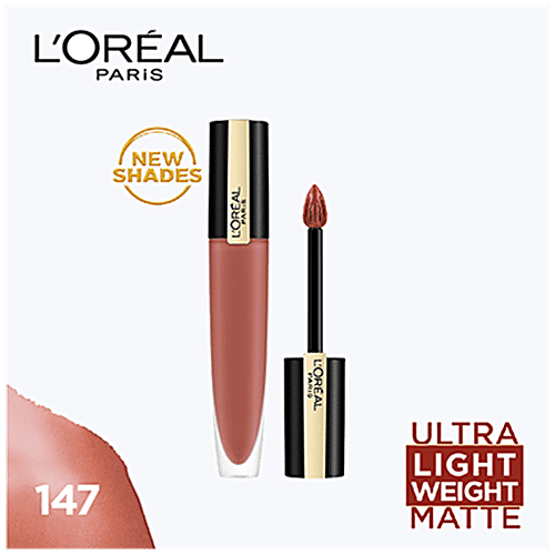 L'Oreal Paris Rouge Signature Matte Liquid Lipstick - Ultra Light Weight, No Stain, 7 g 147 I Believe 