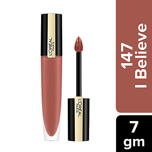 L'Oreal Paris Rouge Signature Matte Liquid Lipstick - Ultra Light Weight, No Stain, 7 g 147 I Believe 