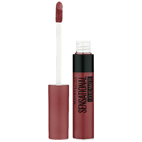 Maybelline New York Sensational Liquid Matte Liquid Lipstick - Intense Colour Effect, Non-sticky, Noncracking, 7 ml 21 Nude Nuance 