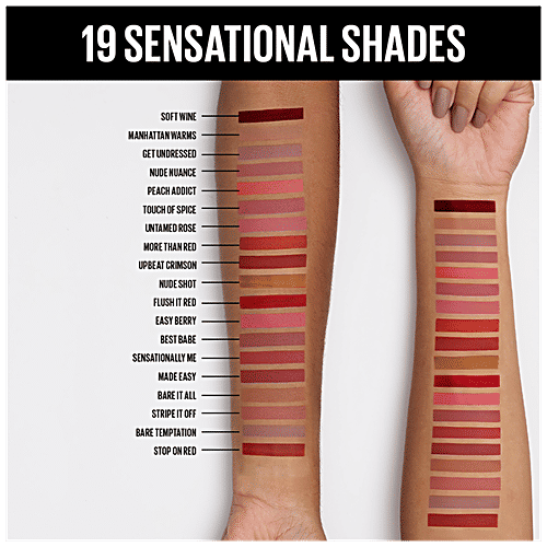 Maybelline New York Sensational Liquid Matte Liquid Lipstick - Intense Colour Effect, Non-sticky, Noncracking, 7 ml 21 Nude Nuance 