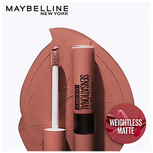 Maybelline New York Sensational Liquid Matte Liquid Lipstick - Intense Colour Effect, Non-Sticky, Non-Cracking, 7 ml NU02 Strip It Off