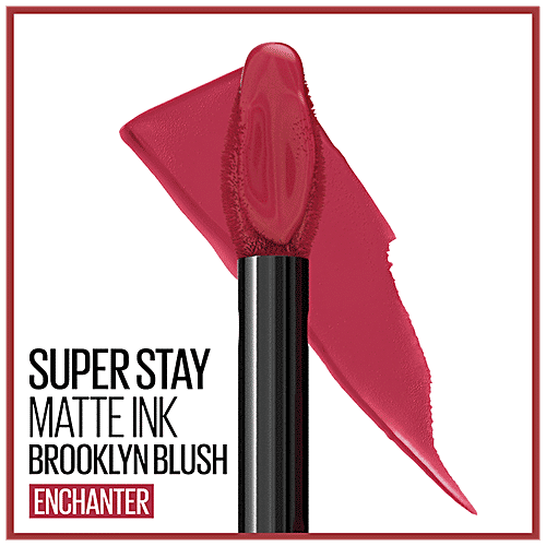 Maybelline New York Super Stay Matte Ink Brooklyn Blush Liquid Lipstick - Matte, Highly Pigmented, Long-lasting, 5 g Enchanter 