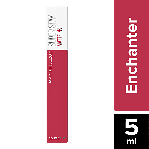 Maybelline New York Super Stay Matte Ink Brooklyn Blush Liquid Lipstick - Matte, Highly Pigmented, Long-lasting, 5 g Enchanter 
