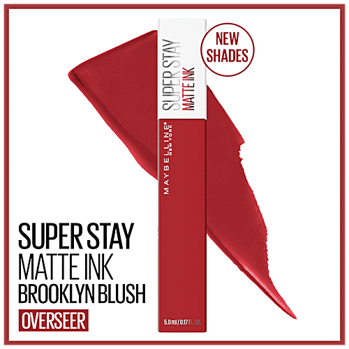 Maybelline New York Super Stay Matte Ink Brooklyn Blush Liquid Lipstick - Matte, Highly Pigmented, Long-lasting, 5 ml Overseer 