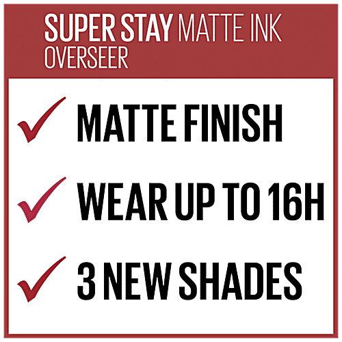 Maybelline New York Super Stay Matte Ink Brooklyn Blush Liquid Lipstick - Matte, Highly Pigmented, Long-lasting, 5 ml Overseer 