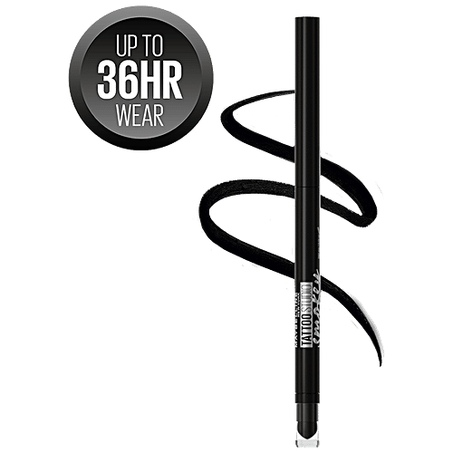 Maybelline New York Tattoo Smokey Kohl Gel Pencil - Smudge Proof, Waterproof Eyeliner, 0.28 g Smokey Black 