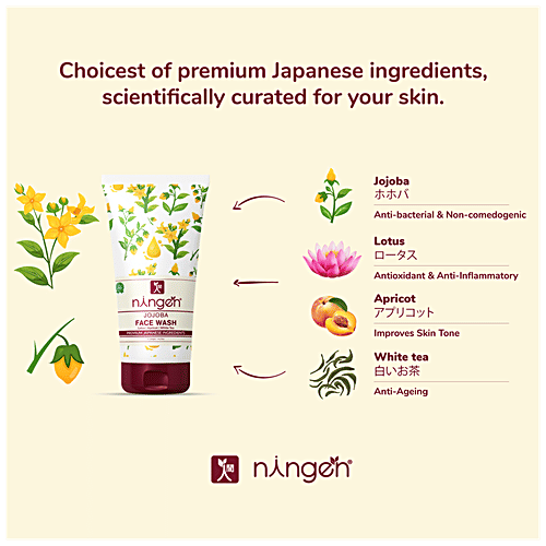Buy Ningen Jojoba Face Wash Lotus, Apricot & White Tea, Removes Dirt