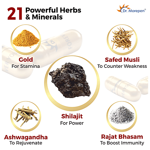 Dr. Morepen Forever Young Shilajit Gold Capsule - For Strength, Stamina & Vitality, 30 pcs