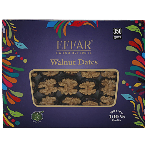 Effar Dates & Dryfrutis Walnut Dates - Premium Quality, Nutritious, Natural & Fresh, Healthy Snack, 350 g  