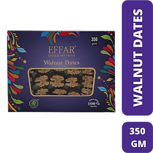 Effar Dates & Dryfrutis Walnut Dates - Premium Quality, Nutritious, Natural & Fresh, Healthy Snack, 350 g  