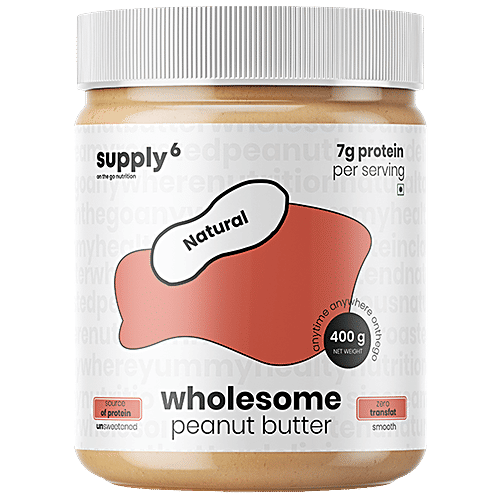 Buy Supply6 Wholesome Peanut Butter Natural, No Sweeteners, Omega 6