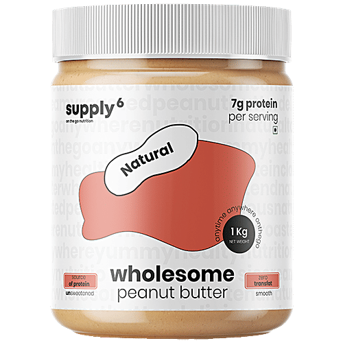 Buy Supply6 Wholesome Peanut Butter Natural, No Sweeteners, Omega 6 Rich, For Spread