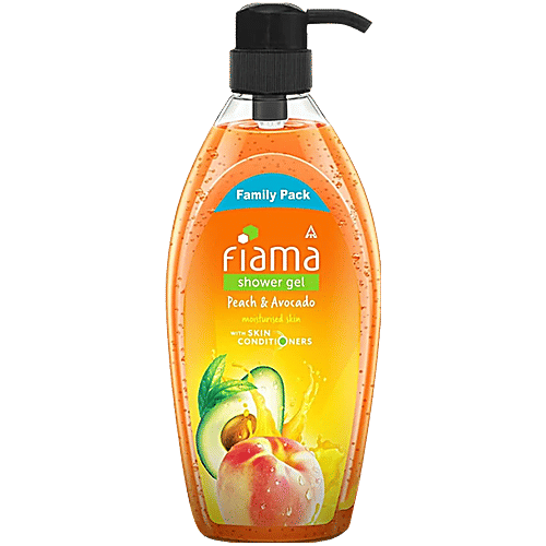 Fiama Shower Gel - Peach & Avocado With Skin Conditioners For Moisturised Skin, Family Pack, 900 ml Bottle