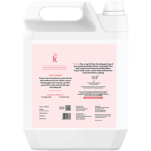 Koparo Clean Laundry Detergent Liquid - Fresh Cotton, Lily & Vanilla, Removes Tough Stains, 5 L  Tough on stains
 Gentle on clothes