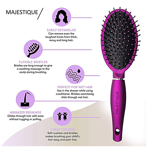 Buy MAJESTIQUE Hair Straightening Brush With Soft Bristles, Minimises