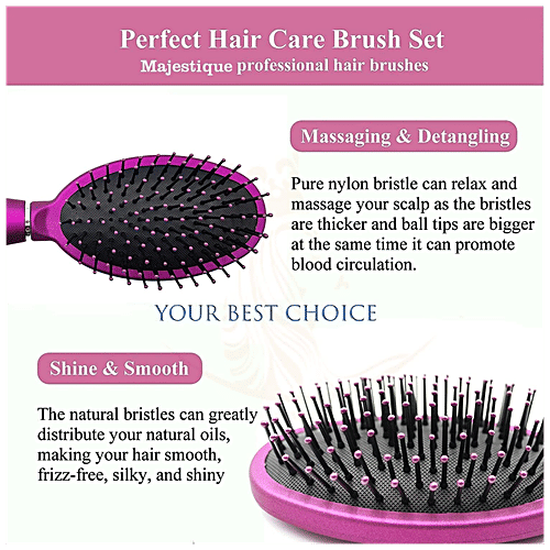 Buy MAJESTIQUE Hair Straightening Brush With Soft Bristles, Minimises