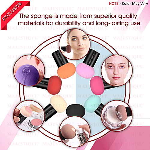 Majestique Facial Puff Sponge - Beauty Blender, Easy To Use, Gives Smooth Finish, FC71, 1 pc Pouch