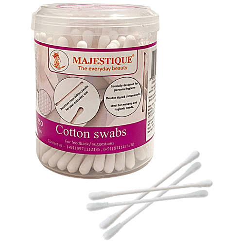 Buy MAJESTIQUE Cotton Swabs With Wooden Handle, DualSided Tip, For