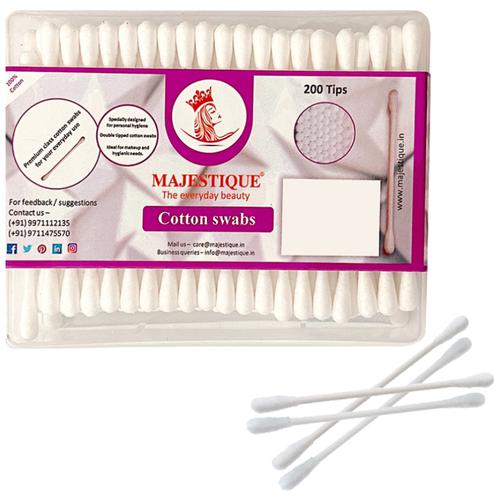 Buy MAJESTIQUE Cotton Swabs - Premium Quality, Dual-Sided Tip, For ...