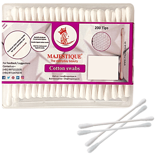 Buy MAJESTIQUE Cotton Swabs Premium Quality, DualSided Tip, For