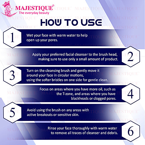 Majestique Deep Pore Cleansing Face Brush - Soft & Flexible, Exfoliates Skin, FC 3, 1 pc Box