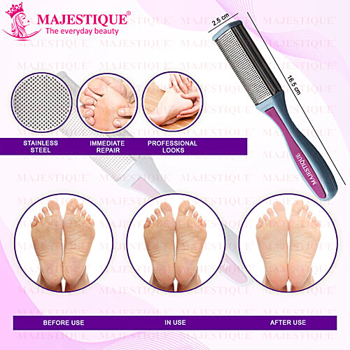 Majestique Foot File - With Non-Slip Handle, Waterproof, Reusable, Easy To Clean, FN 303, 1 pc Pouch 