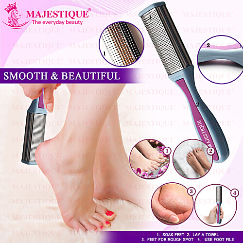 Majestique Foot File - With Non-Slip Handle, Waterproof, Reusable, Easy To Clean, FN 303, 1 pc Pouch 