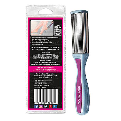 Majestique Foot File - With Non-Slip Handle, Waterproof, Reusable, Easy To Clean, FN 303, 1 pc Pouch 