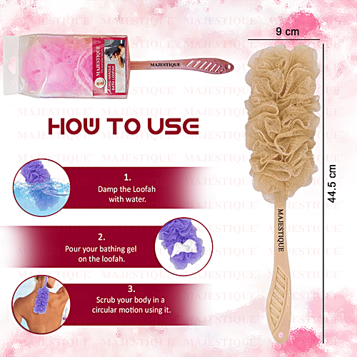 Buy MAJESTIQUE Long Handle Bath Loofah Premium, HighQuality Mesh