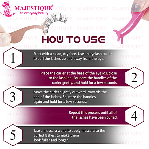 Majestique False Eyelash Applicator Tool - With Smooth Handle, Strong & Durable, FC 76, 1 pc Pouch 