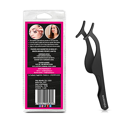 Majestique False Eyelash Applicator Tool - With Smooth Handle, Strong & Durable, FC 76, 1 pc Pouch 