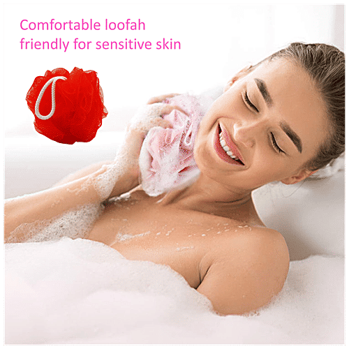 Majestique Twin Pack Loofah - Creates Rich Lather, Gentle On Skin, BA 207, 2 pcs Pouch